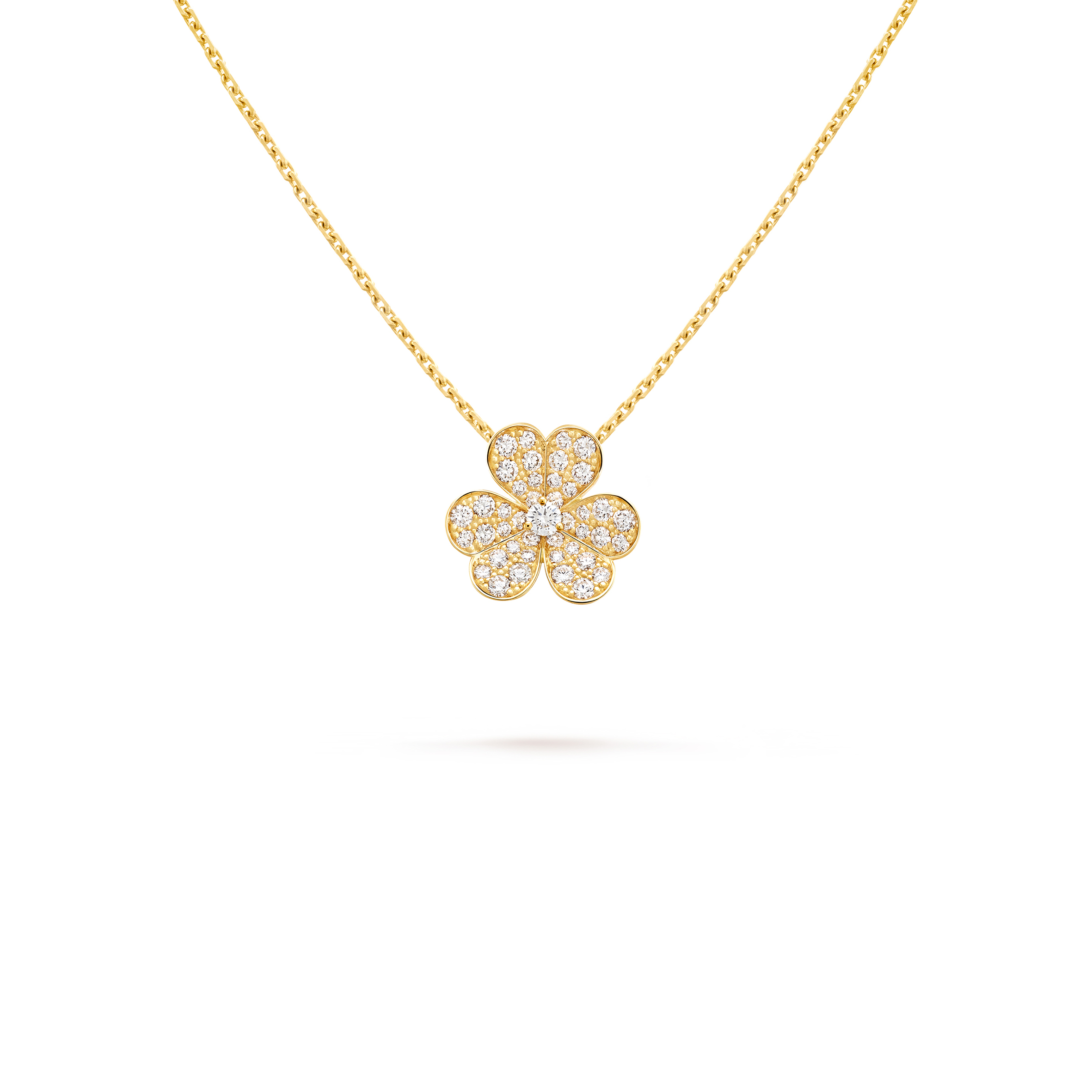 VAN CLEEF ARPELS FRIVOLE PENDANT, SMALL MODEL - YELLOW GOLD, DIAMOND  VCARP2V100